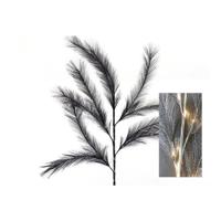 HBX Natural Living Pluimgras tak met led 72cm zwart - thumbnail