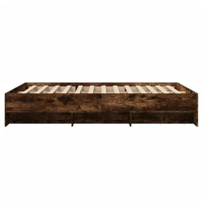 Bedframe zonder matras hout gerookt eikenkleurig 140x190 cm Bedframe zonder matras hout gerookt eikenkleurig 140x190 cm