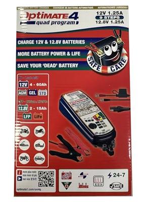 TecMATE Acculader "optimate 4 quad programma". optimate 4 charger quad program