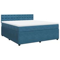 Boxspring met matras fluweel blauw 180x200 cm - thumbnail