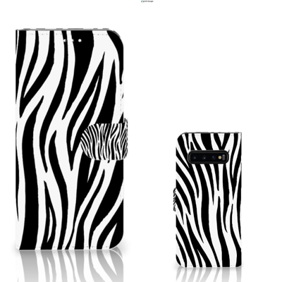 Samsung Galaxy S10 Plus | Telefoonhoesje | Met pasjeshouder | Zebra
