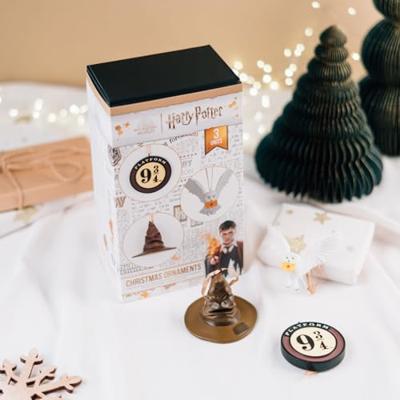 Harry Potter Set of 3 Christmas Ornaments Sorting Hat, Platform 9 3/4 and Hedwig 7 cm