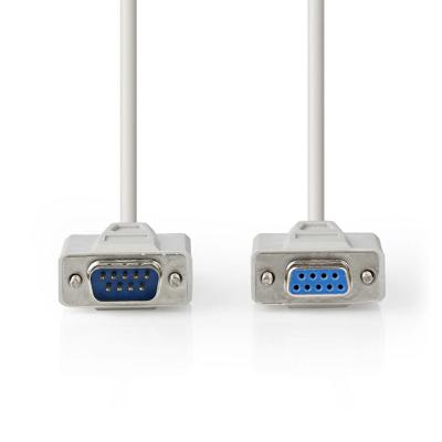 Nedis Seriele Kabel | D-SUB 9-Pins Male | D-SUB 9-Pins Female | Vernikkeld | 5.00 m | Rond | PVC | Ivoor | Label - CCGL52010IV50