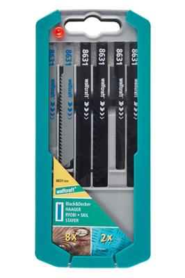 Wolfcraft Set decoupeerzaagbladen | 10-delig | U-schacht | 1 set - 8631000 Wolfcraft Set decoupeerzaagbladen | 10-delig | U-schacht | 1 set - 8631000