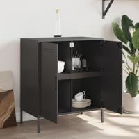 Dressoir 68x39x79 cm staal zwart - thumbnail