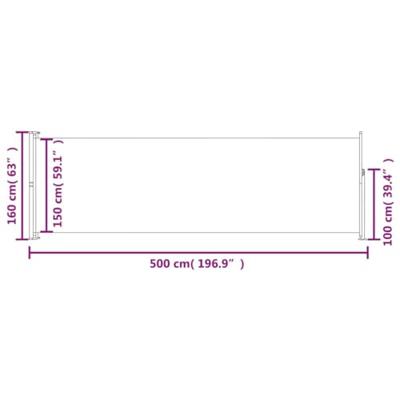 Windscherm uittrekbaar 160x500 cm rood