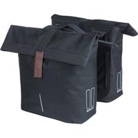 Basil city dubbele fietstas mik zwart - thumbnail