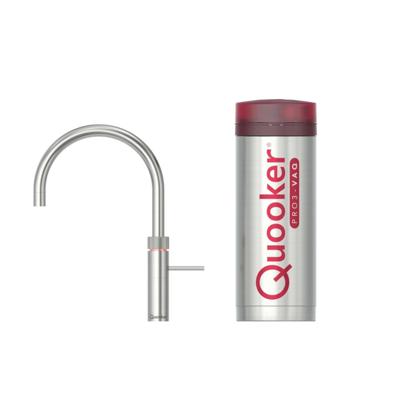 Quooker Fusion Round Keukenkraan Set - Kokend Warm- en Koud Water - RVS - met COMBI+ Reservoir