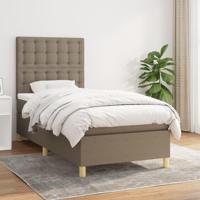 Boxspring met matras stof taupe 90x190 cm - thumbnail