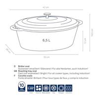 Braadpan Gietijzer Ovaal Zwart, 33 cm x 26 cm- Kela | Calido - thumbnail