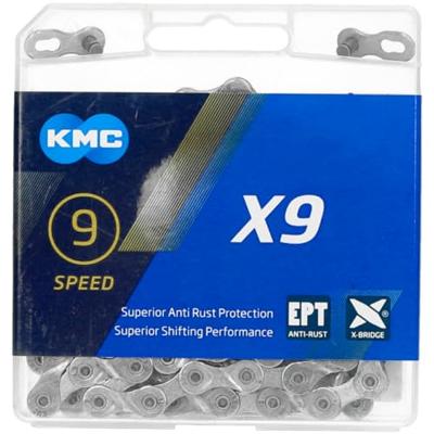 KMC x9 ept fietsketting 114 schakels, 288g, zilver
