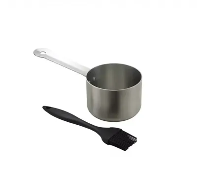 Sauspan uit rvs met borstel 23x7,5x10,5 cm BBQ Barbecook - Barbecook
