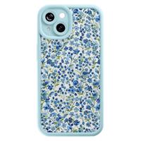 iPhone 13 blauwe case - Vintage blue floral - thumbnail
