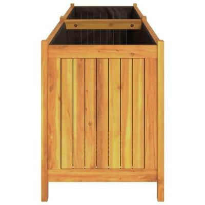 VidaXL Plantenbak met voering 199x38,5x50 cm massief acaciahout