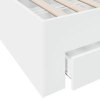 Bedframe met lades bewerkt hout wit 90x190 cm - thumbnail