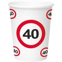 Bekers groot 40 jaar verkeersbord - thumbnail