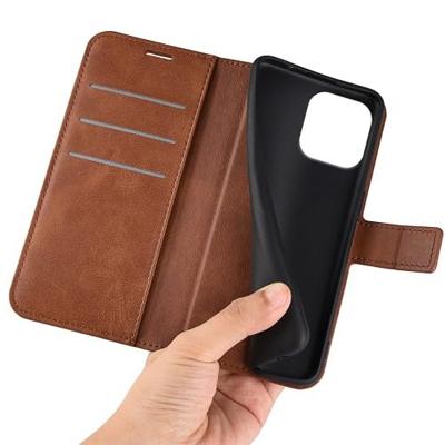 Casecentive Leren Wallet case met sluiting iPhone 16 Pro Max tan