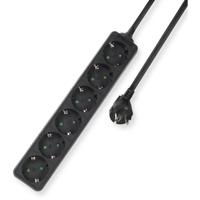 ACT AC2460 Stekkerdoos 6 Sockets Zwart - Kinderbeveliging - 3 meter - thumbnail