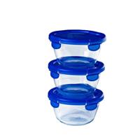 Set van 3 lunchboxen - PYREX - Cook & Go - Glas - Rond - Luchtdicht deksel - 0,7 L - thumbnail