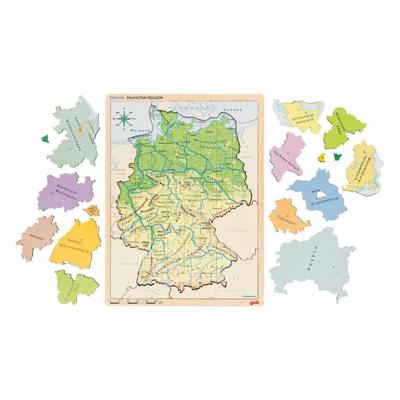 Goki houten lagenpuzzel duitsland, 98st. Goki houten lagenpuzzel duitsland, 98st.