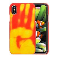 Thermische Sensor verkleuring back cover beschermhoes voor iPhone X / XS (oranje) - thumbnail