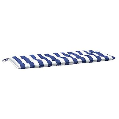 VidaXL Tuinbankkussen gestreept 120x50x7 cm stof wit en blauw