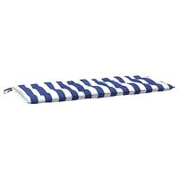 VidaXL Tuinbankkussen gestreept 120x50x7 cm stof wit en blauw - thumbnail