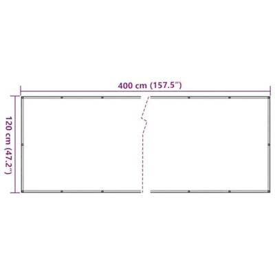 VidaXL Balkonscherm 400x120 cm pvc antracietkleurig VidaXL Balkonscherm 400x120 cm pvc antracietkleurig
