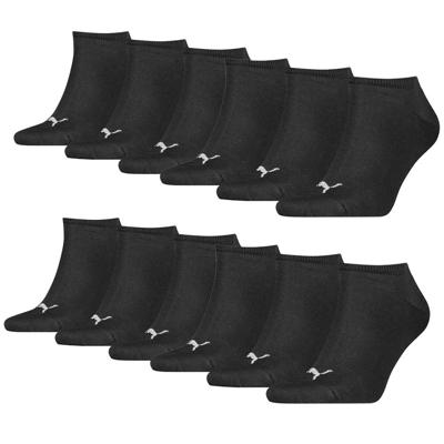 Puma Sneakersokken Plain 12-pack Zwart-47/49