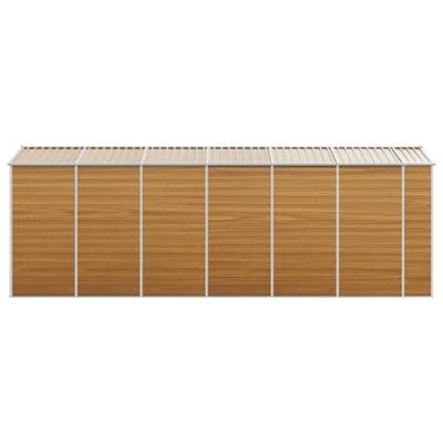 Tuinschuur 191x555x198 cm gegalvaniseerd staal lichtbruin