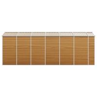 Tuinschuur 191x555x198 cm gegalvaniseerd staal lichtbruin - thumbnail