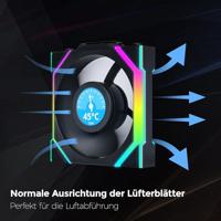 Lian Li Lian Li UNI FAN SL Wireless LCD Lüfter, ARGB, PWM - 120 mm, schwarz PC-ventilator Zwart (b x h x d) 120 x 124.5 x 28 mm - thumbnail