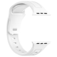 By Qubix - Square siliconen band - Wit - Compatible met Apple Watch 44mm / 45mm / 46mm / 49mm - Compatible Apple watch bandjes - thumbnail