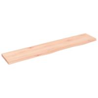 Wandschap 100x20x2 cm onbehandeld massief eikenhout - thumbnail