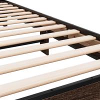 Bedframe bewerkt hout metaal bruin eikenkleur 120x200 cm - thumbnail