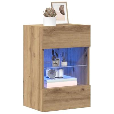 Tv-wandmeubels met LED 2 st 40x30x60,5 cm artisanaal eikenkleur