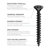 SPAX 1191040400603 Houtschroef 4 mm 60 mm T-STAR plus Staal Zwart BLAX 200 stuk(s) - thumbnail