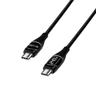 LogiLink USB-C-kabel USB 2.0 USB-A stekker 1.00 m Zwart Stekker past op beide manieren CU0181 - thumbnail
