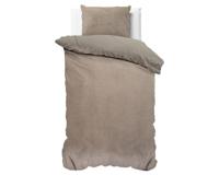 Sleeptime Velvet Uni - Taupe - Dekbedovertrek 1-persoons (140 x 220 cm + 1 kussensloop) Dekbedovertrek - thumbnail