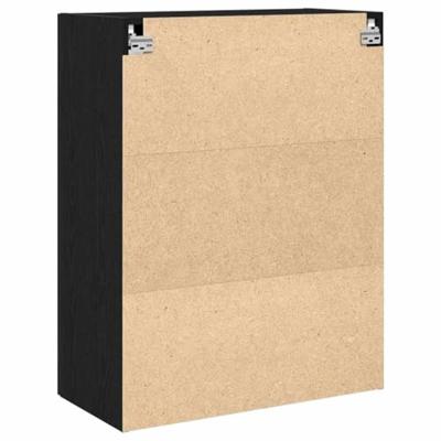 Wandkast Zwart eiken 69.5 x 34 x 90 cm Bewerkt hout