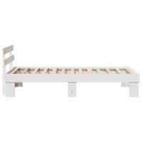 Bedframe met hoofdeinde Wit 100 x 200 cm Massief grenenhout - thumbnail