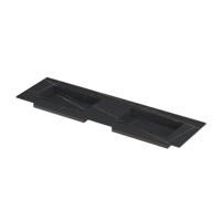 INK Post Wastafel Keramische Slab Envelop Bak Dubbel Zonder Kraangaten - 1600x450x10 mm - Lauren Black Mat - thumbnail