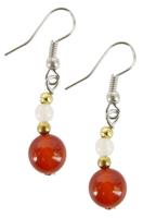 Oorbellen Carneool - Jade Wit - thumbnail