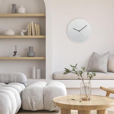 Wandklok 40 cm - Stil - Wit/Groen - Polyresin - NeXtime 'Mousse'