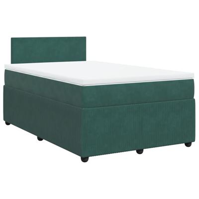 Boxspring met matras fluweel donkergroen 120x200 cm - thumbnail