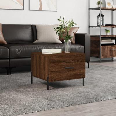 Salontafel 50x50x40 cm bewerkt hout bruin eikenkleur