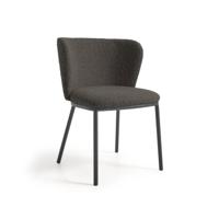 Kave Home Eetkamerstoel 'Ciselia' Bouclé, kleur Zwart - thumbnail