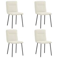 Eetkamerstoelen 4 st fluweel crèmekleurig - thumbnail