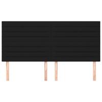 Hoofdborden 4 st 80x5x78/88 cm stof zwart - thumbnail