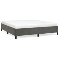 Bedframe zonder matras 160x200 cm fluweel donkergrijs - thumbnail